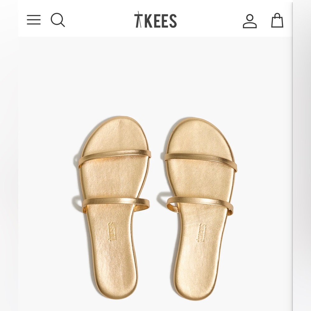 NWT TKEES Gemma Sandal Gold Size 8US 39EUR